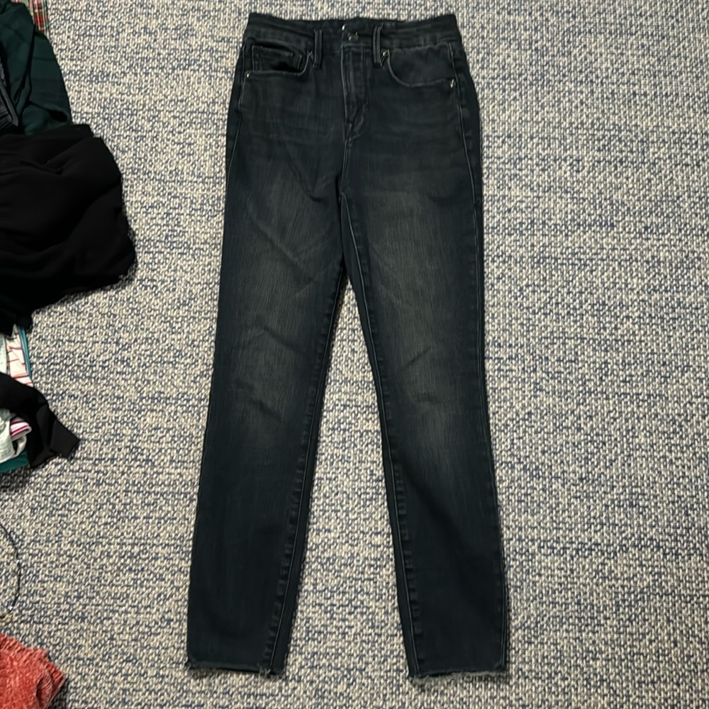 Good American dark navy skinny jeans size 4/26
